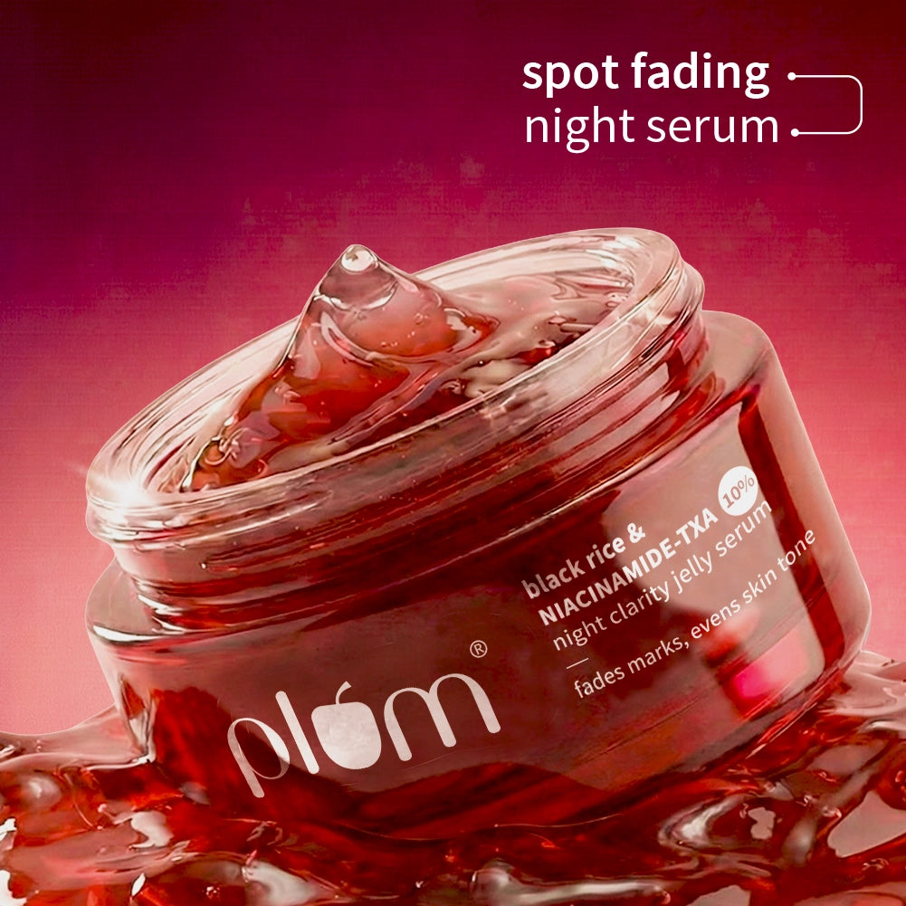 Plum Black Rice and 10% Niacinamide-TXA Night Clarity Jelly Serum